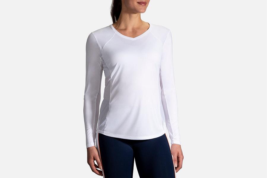 Brooks Stealth Women Athletic Wear & Long Sleeve Running Shirt White NGT634208